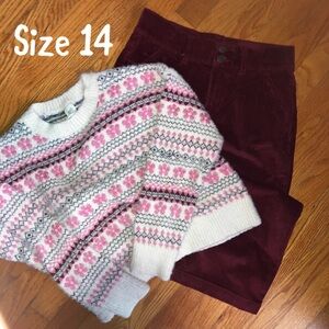 Girls Winter Corduroy & Sweater Set NWOT